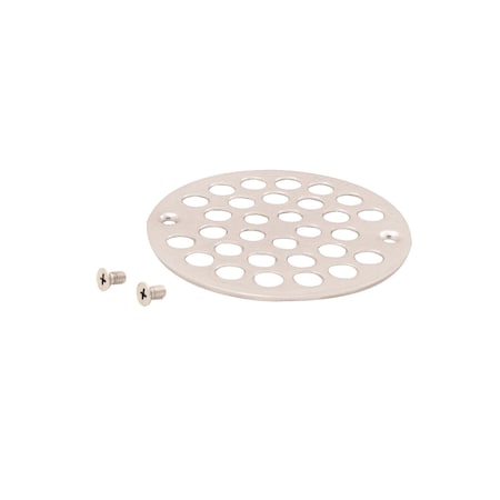 4 O.D. Shower Strainer Cover Plastic-Oddities Style In Powdercoated White